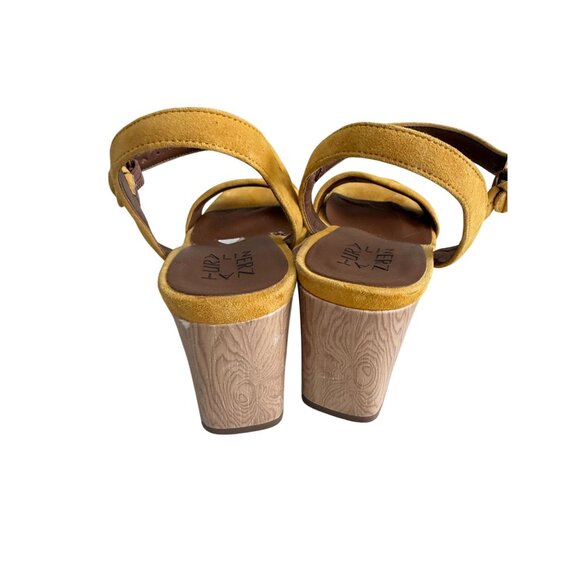 NATURALIZER Yellow Suede Sandals Heels Size 7.5W - Picture 5 of 9